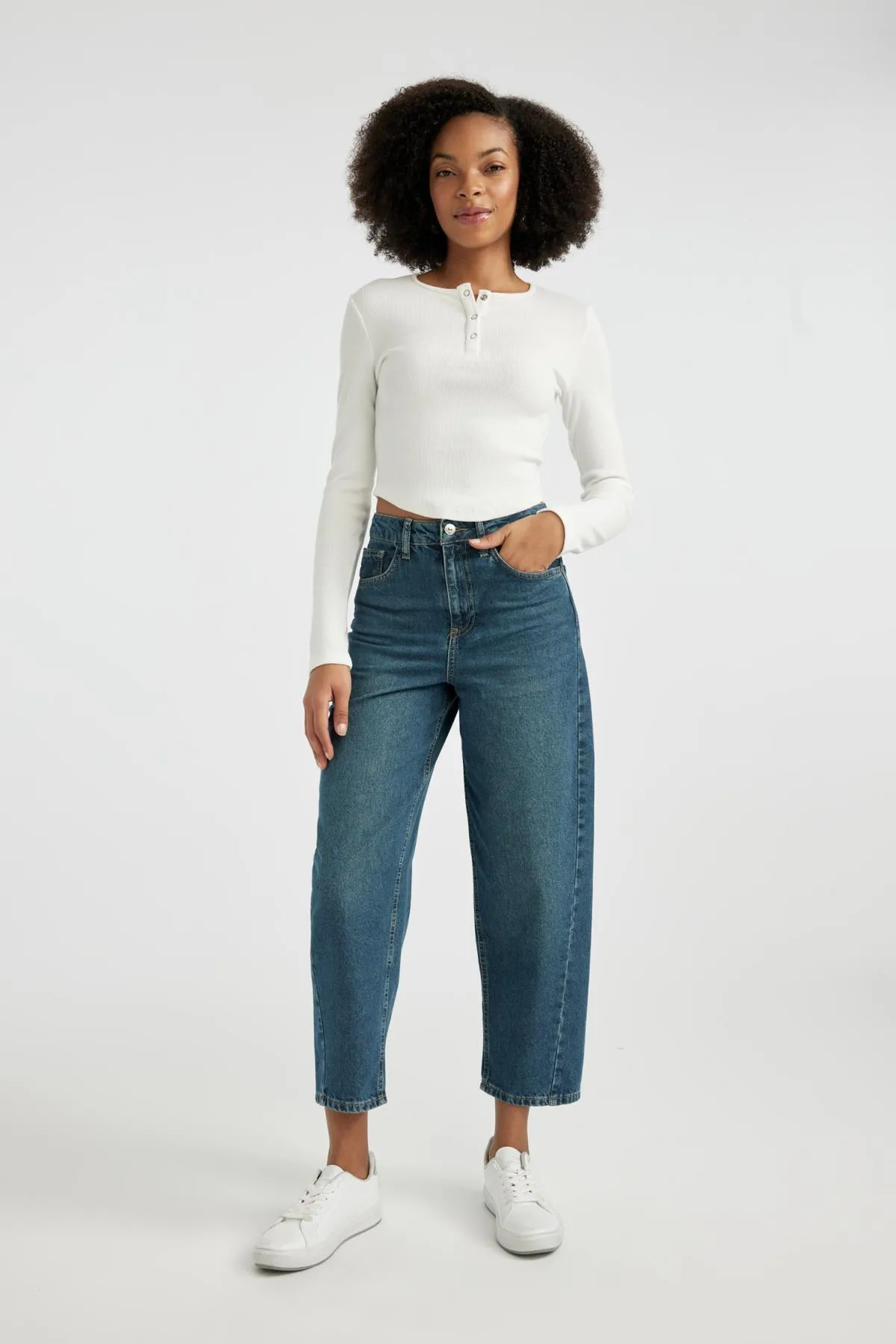DeFacto  Knöchellange Karotten-Jeans mit hoher Taille