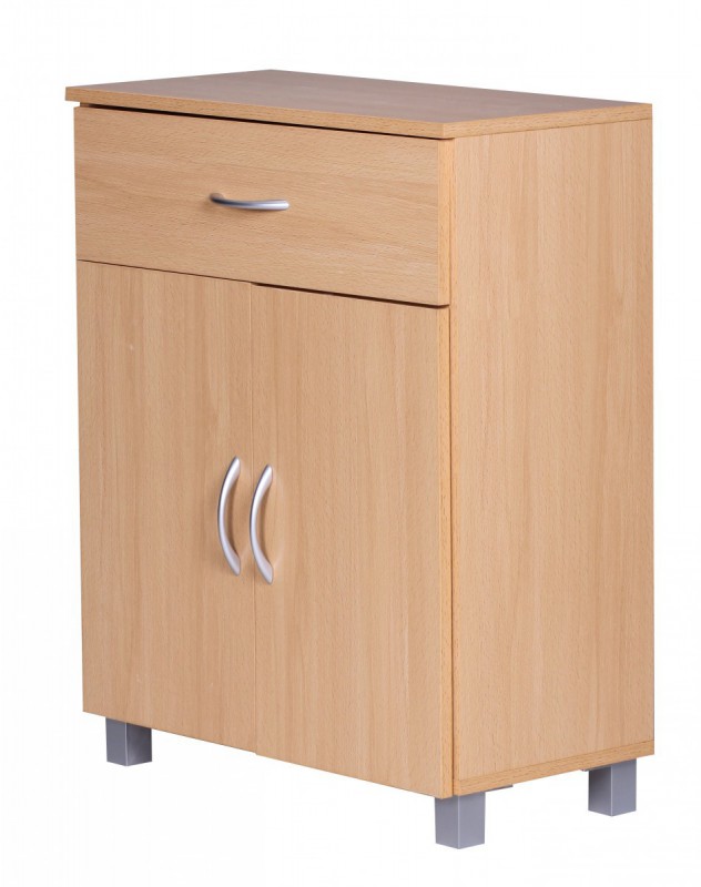 Wohnling Sideboard Buche 60 x 75 cm mit 2 Türen & 1 Schublade