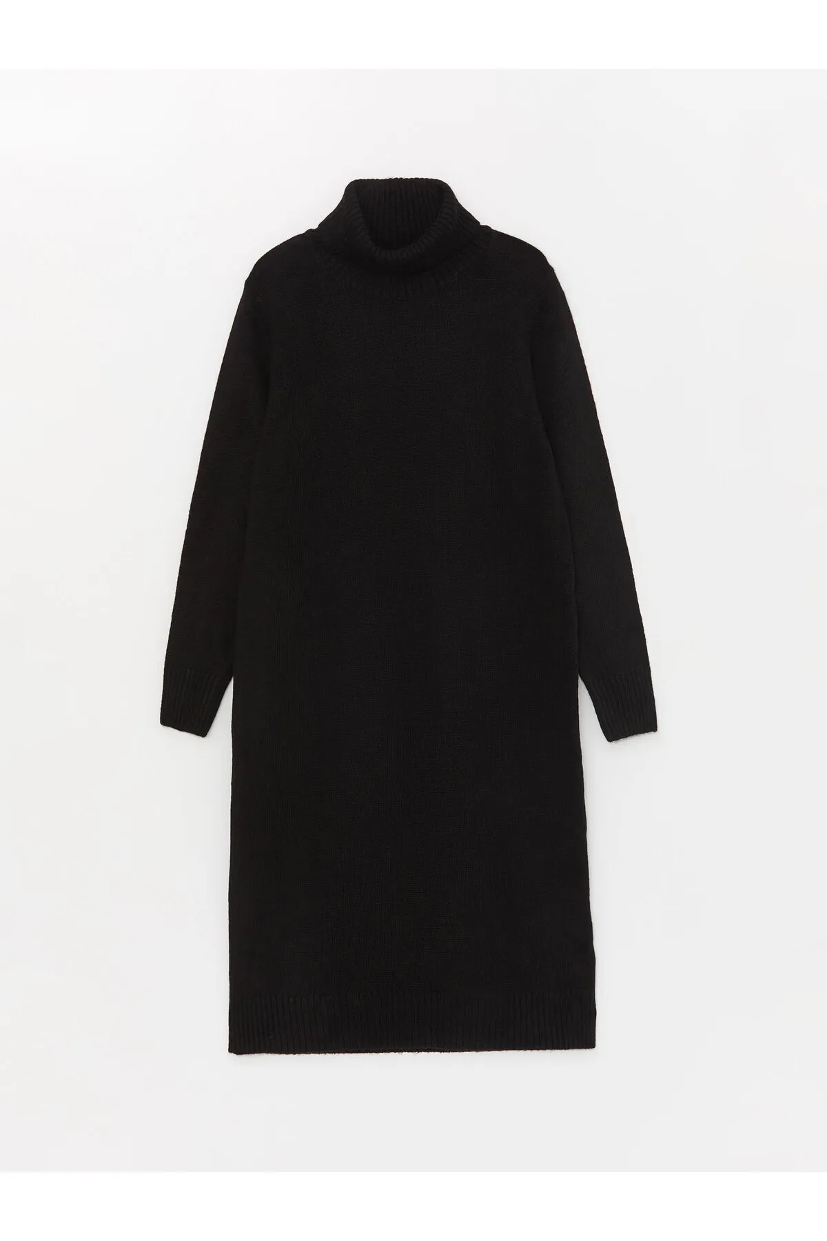 LC Waikiki  Rollkragenpullover, gerades Langarm-Strickkleid für Damen in Übergröße