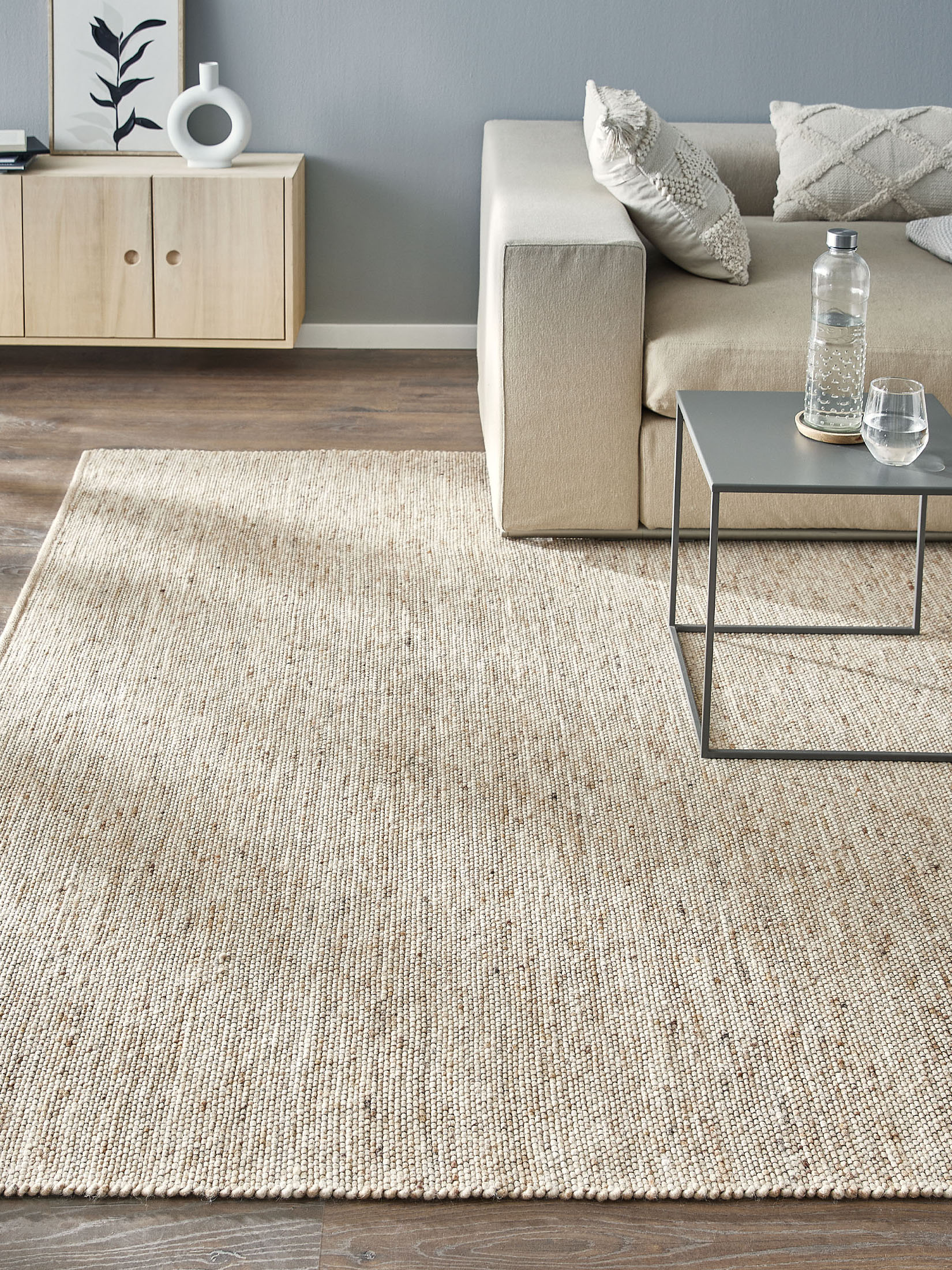 Hörneberg Woll-Teppich, Sand