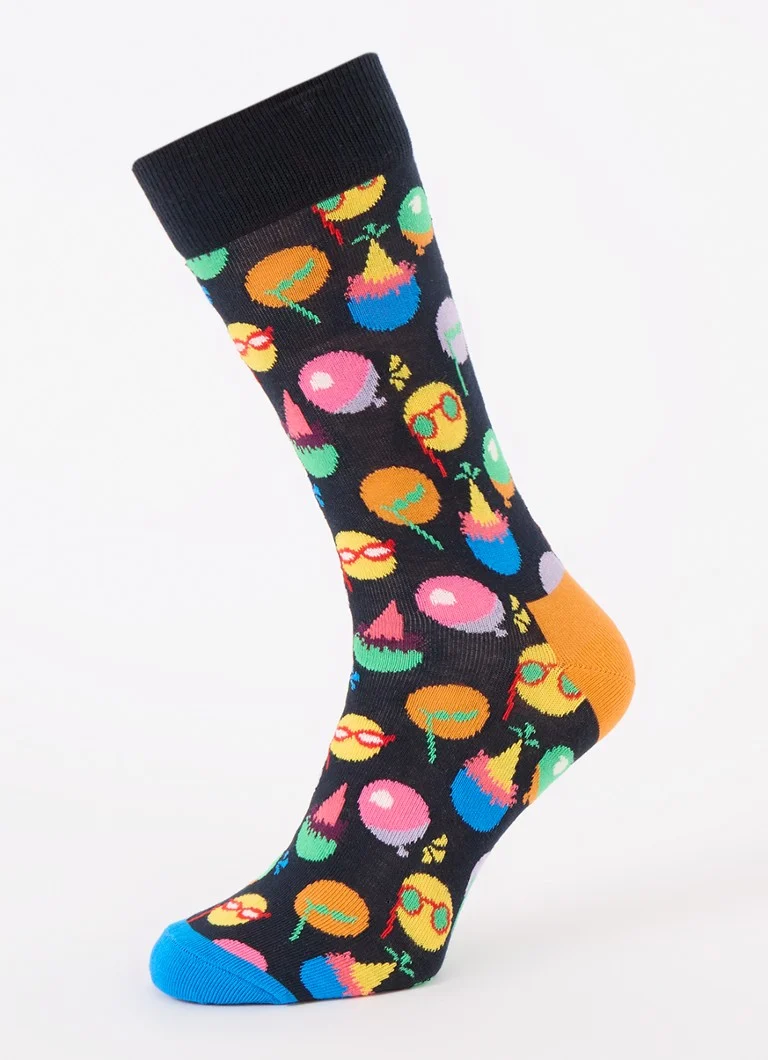 Meias Happy Socks Celebrations com estampa, em caixa de presente com 3 pares.