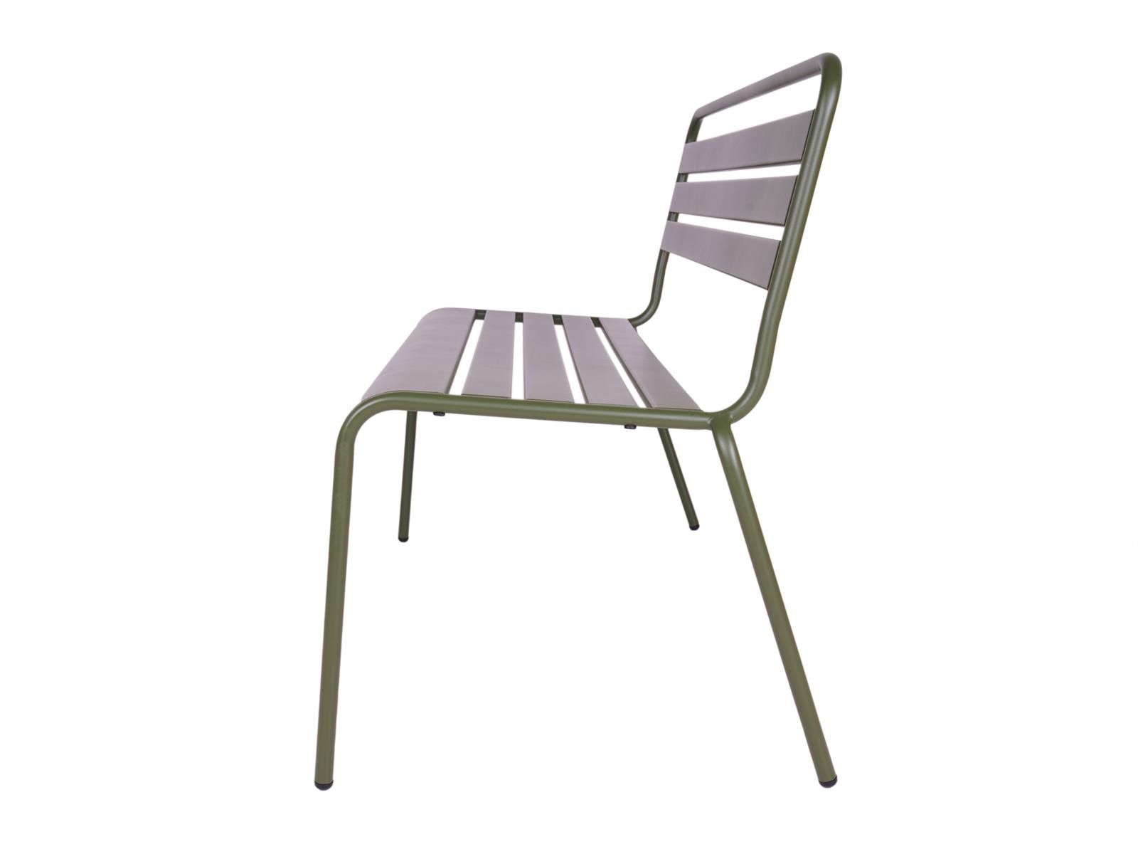 MaximaVida Max 120 cm armeegrüne Metall Gartenbank