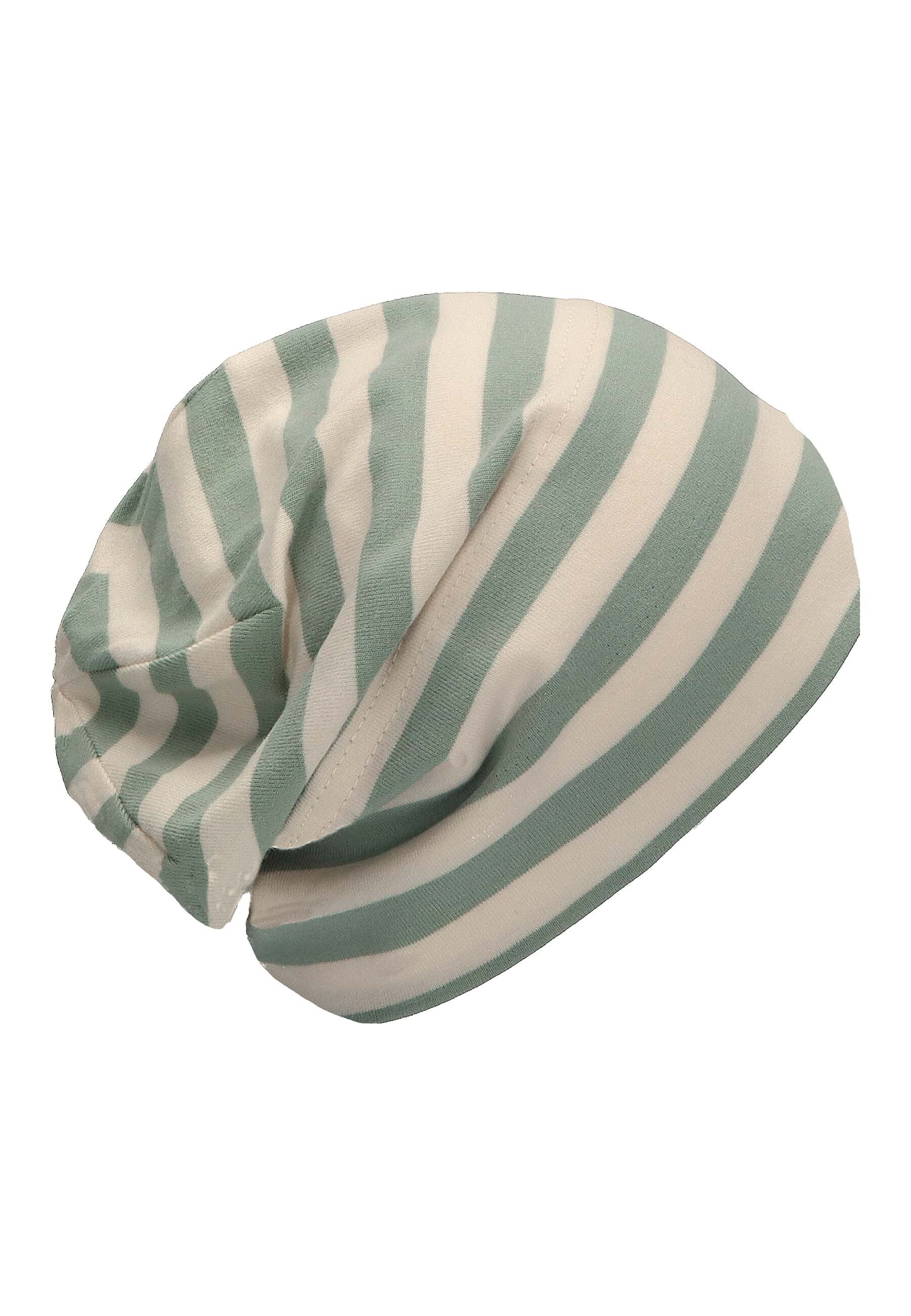 GOTS Slouch-Beanie aus Jersey (Bio) mit Streifen