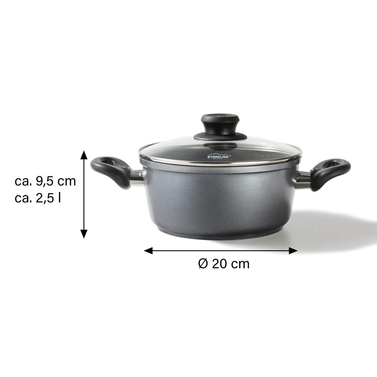 STONELINE® Kochtopf mit Glasdeckel