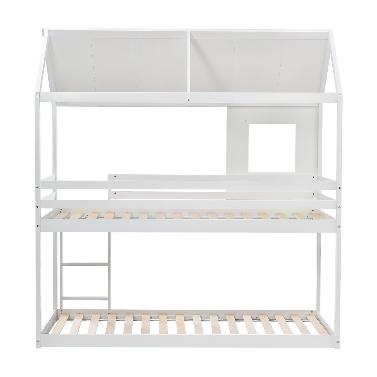 Etagenbett Kinderbett Holz Etagenbett 90 X 200 cm, Kinder hausbett mit Dach, Leiter und Lattenrost