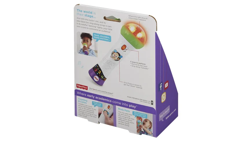 Fisher-Price Lernspaß Mikrofon, Baby-Spielzeug, Kinder Mikrofon, Lernspielzeug