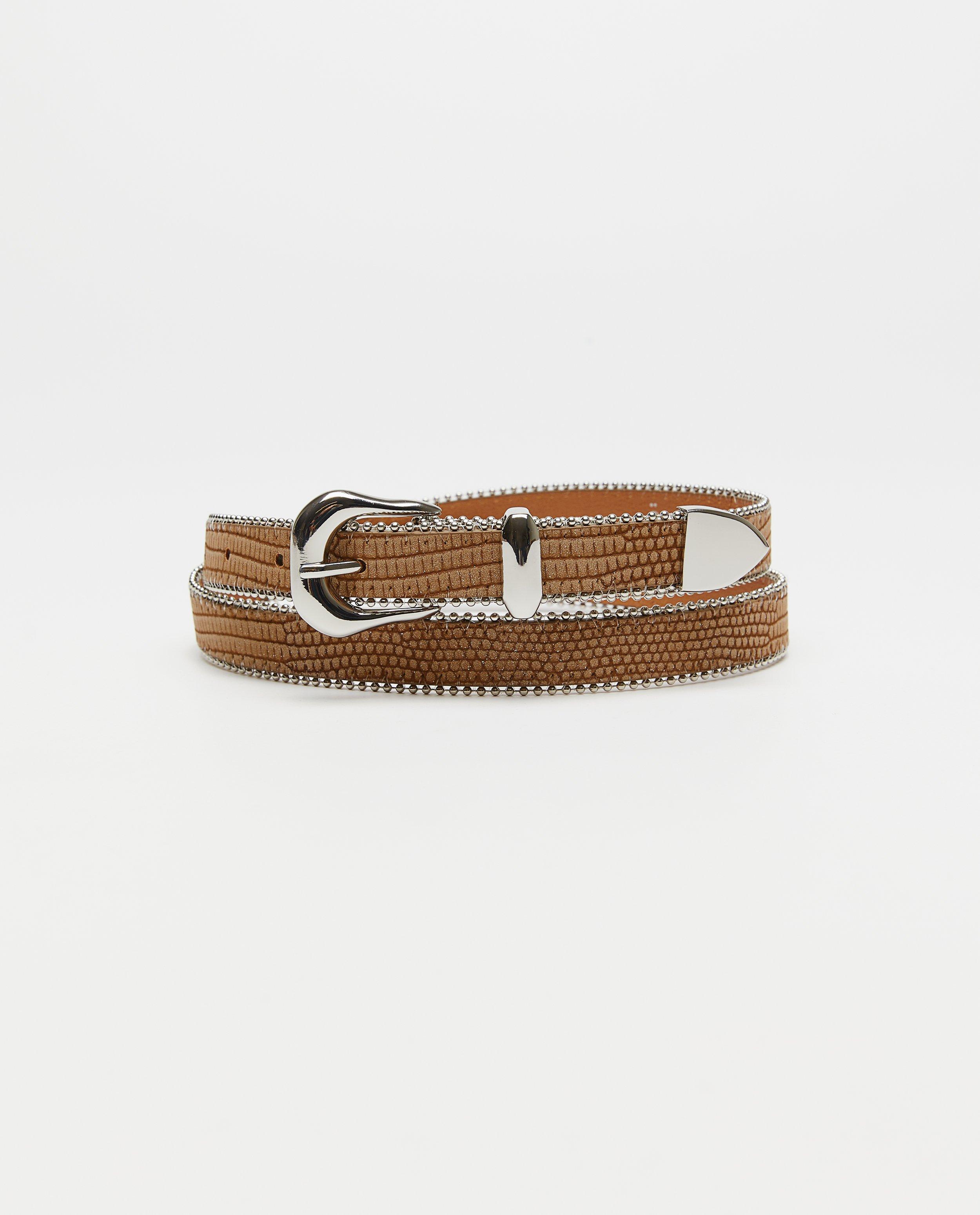 Sora Brown texturált khaki öv