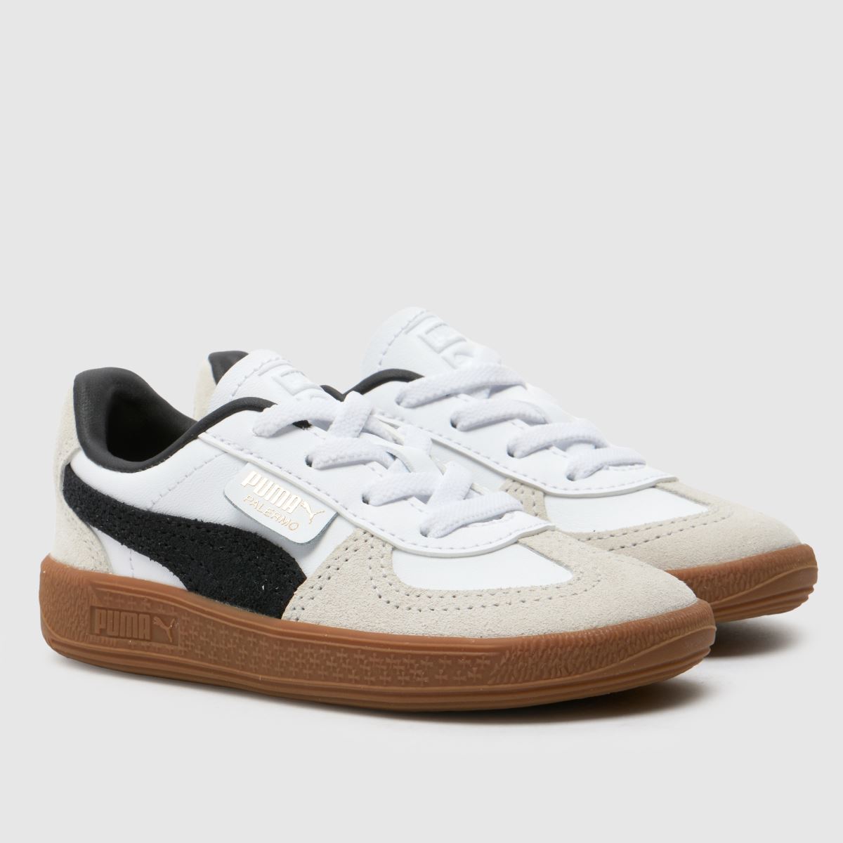PUMA vita multifärgade Palermo småbarnssneakers