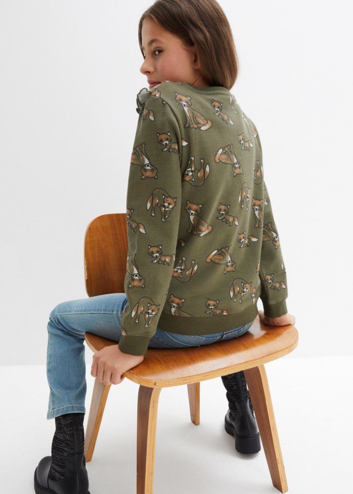 Mädchen Sweatshirt mit Volant