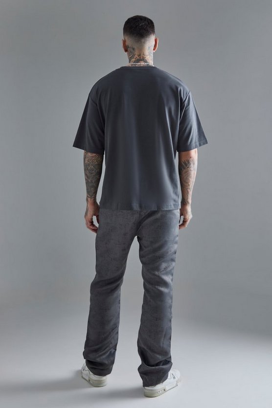 Strukturierte Slim-Fit Hose mit elastischem Bund