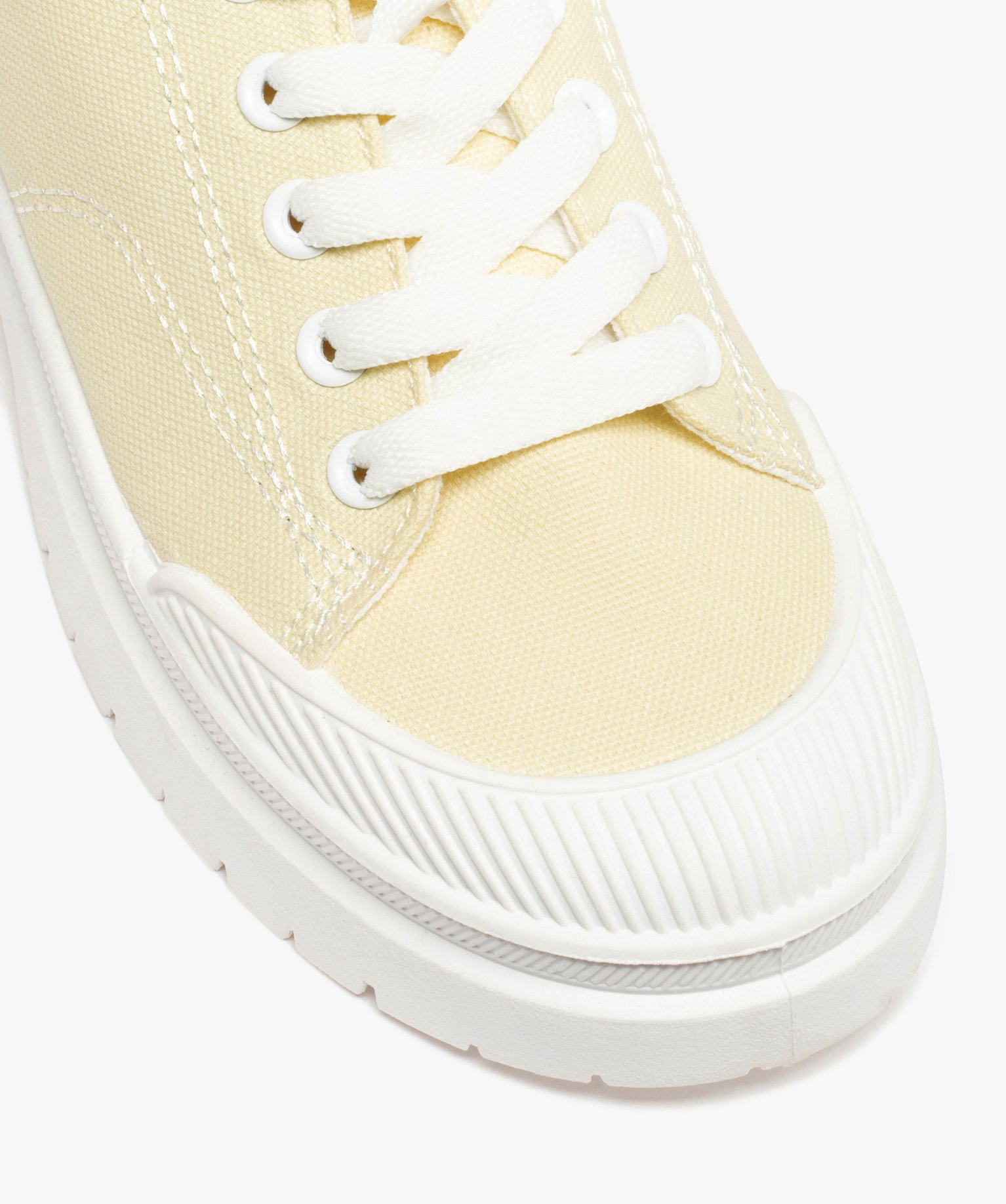 Baskets femme crantées en toile unie – Banana Moon jaune | GEMO