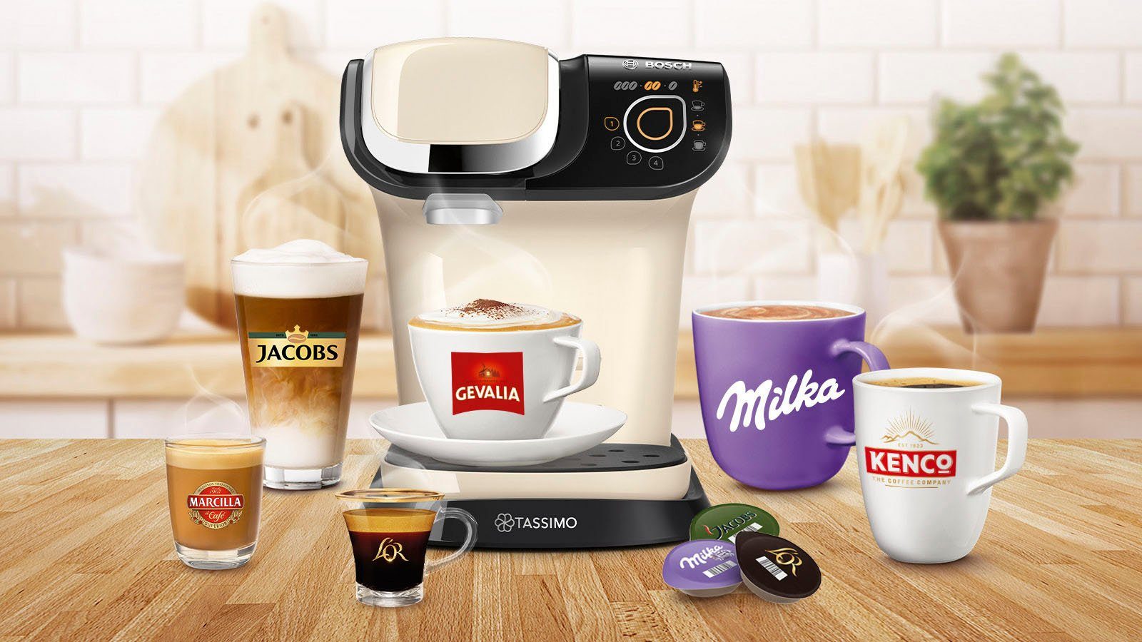 TASSIMO Kapselmaschine MY WAY 2 TAS6507, inkl. 2 Gläser by WMF im Wert von 9,99 € UVP