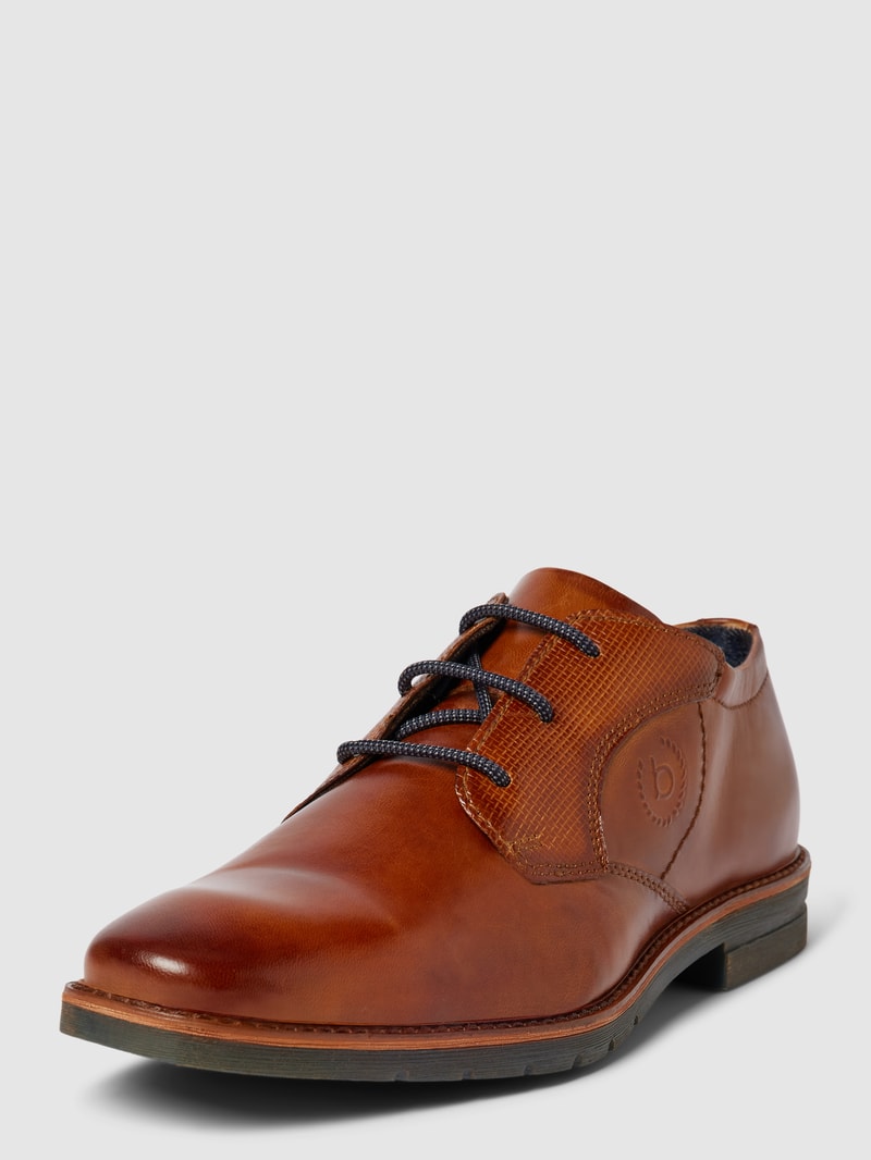 Derby-Schuhe aus echtem Leder Modell 'MERLO' in cognac