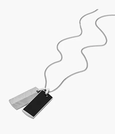 Fossil Kette Harlow Linear Texture Onyx schwarz