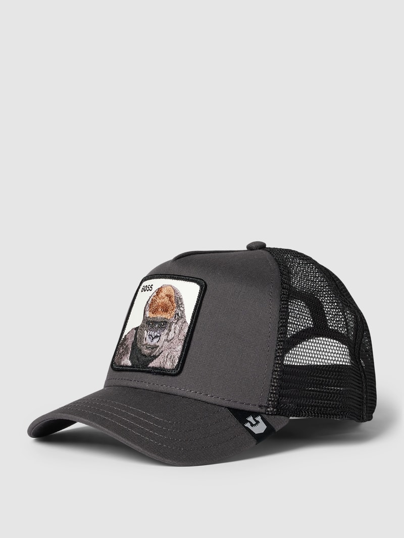 Trucker Cap mit Motiv-Patch Modell 'Primal' in anthrazit