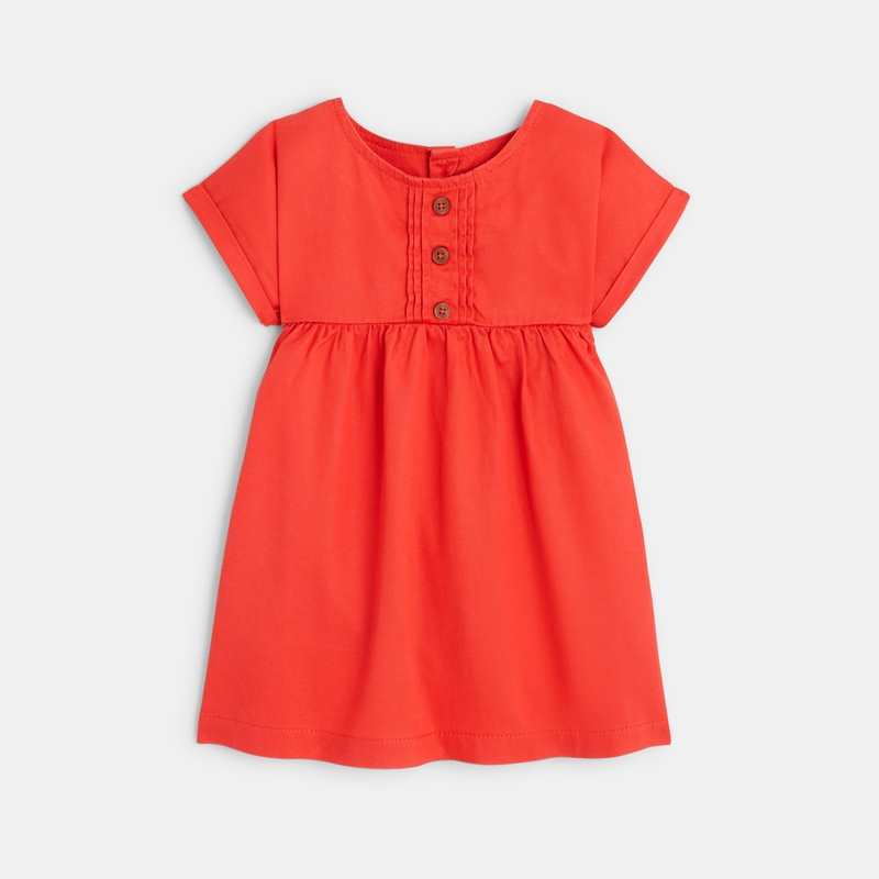 Robe coton fantaisie rouge bébé fille