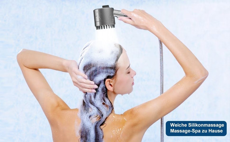 REDOM Handbrause Duschkopf Sparduschkopf Regendusche Hand Brause Brausekopf Duschbrause, (Massage Dusche Wassersparend Hochdruck Druckerhöhende Duschbrause), 3 Strahlarten mit Filter und Stoppfunktion