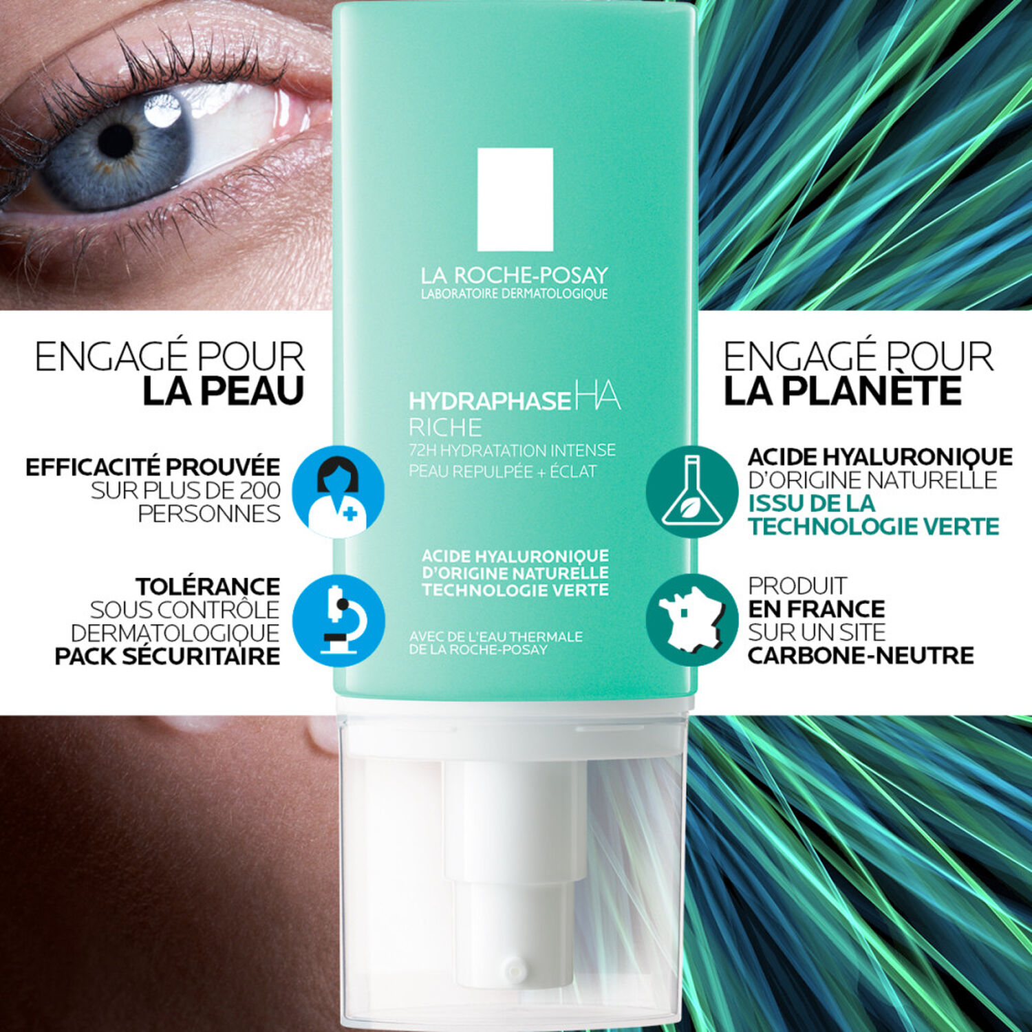 la roche-posay Hydraphase HA Riche Crème Hydratante Visage Acide Hyaluronique 50 ml