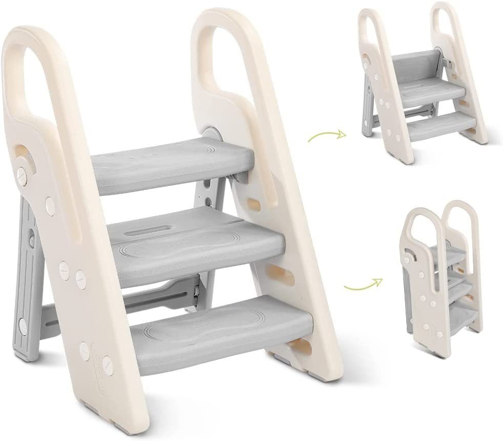 Onasti Baby-Toilettensitz Tritthocker für Kinder 3 Stufen Faltbar