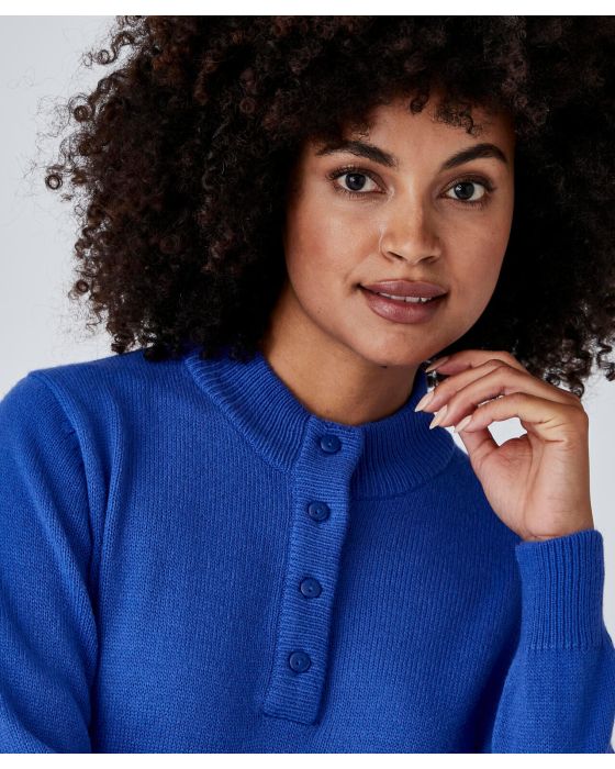 Pull col montant boutonné