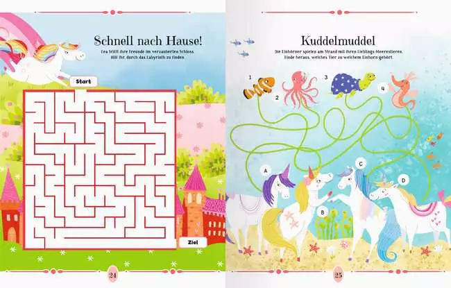 Mein liebstes Einhörner-Mal- und Rätselbuch ab 6 Jahren