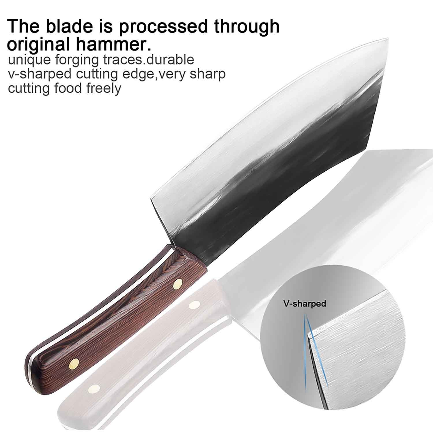 Muxel Hackmesser Hackmesser und Metzgermesser Dem serbischen Full Tang Hackmesser nache, schwer mit Lederscheide