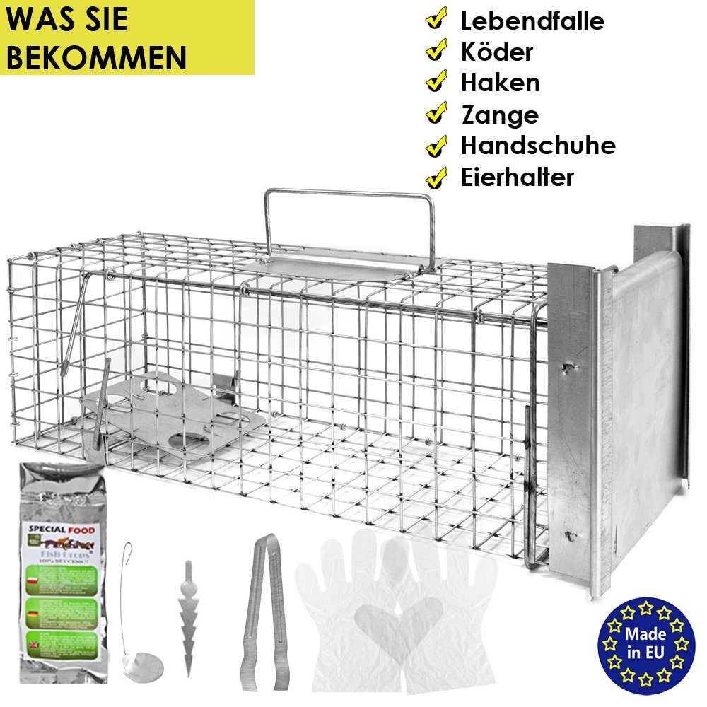 Petigi Lebendfalle Tierfalle Lebendfalle Marderfalle Drahtfalle 50 x 17 x 17 cm Stable