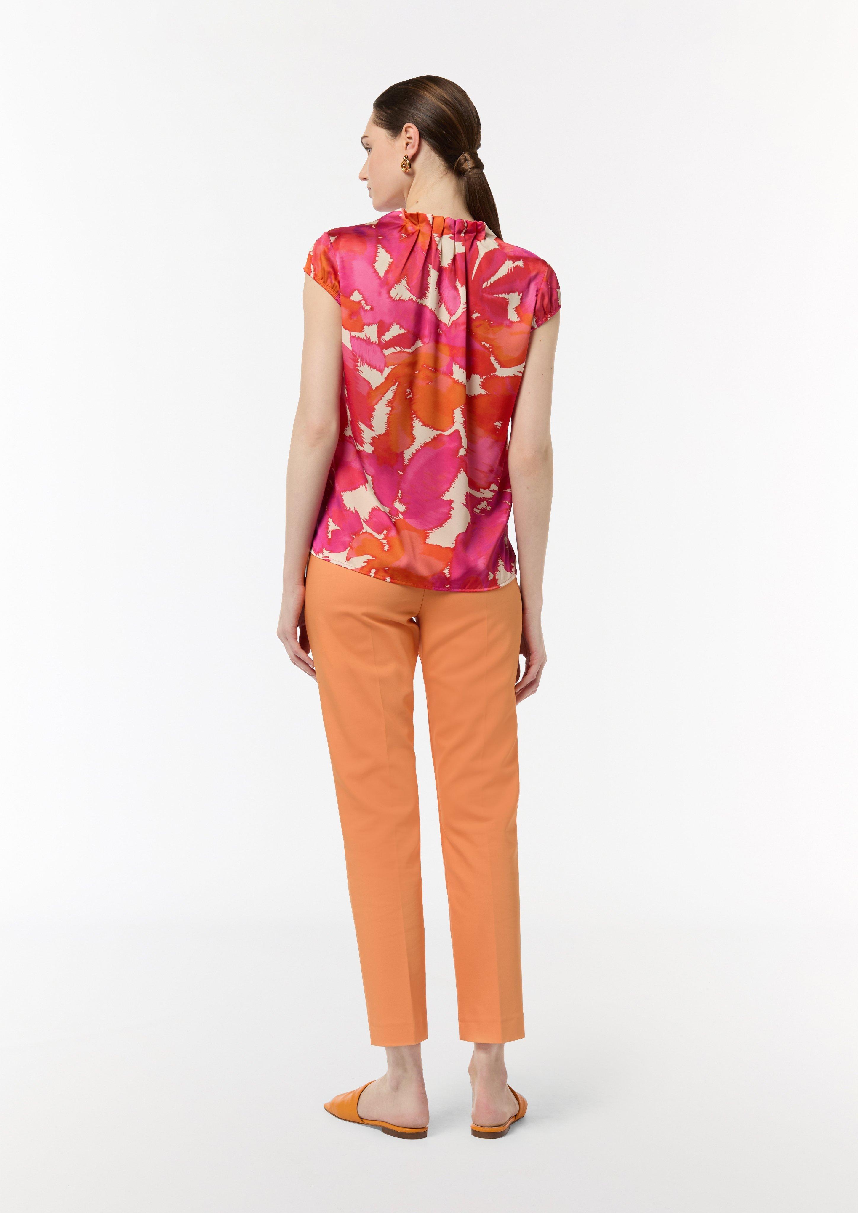 Drapierte Satinbluse - pink