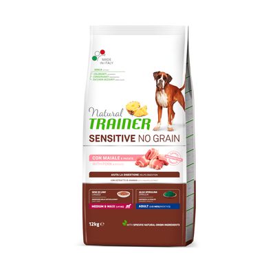 Natural Trainer Sensitive No Grain Adult Med/Maxi mit Schwein & Kartoffeln
