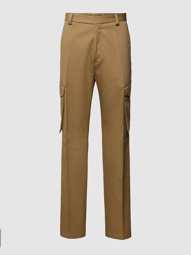 Stoffhose mit aufgesetzten Taschen Modell 'Falko' in camel