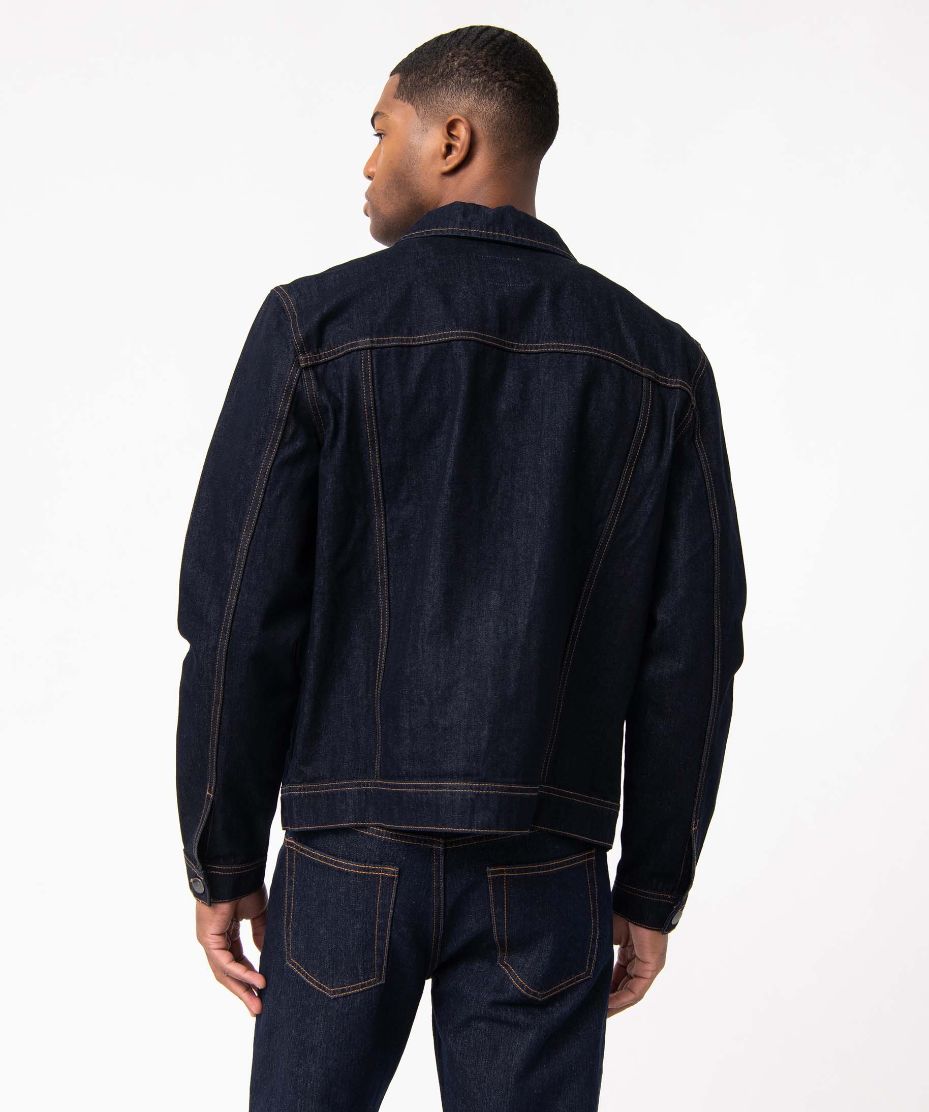 Veste en jean homme coupe droite brut | GEMO