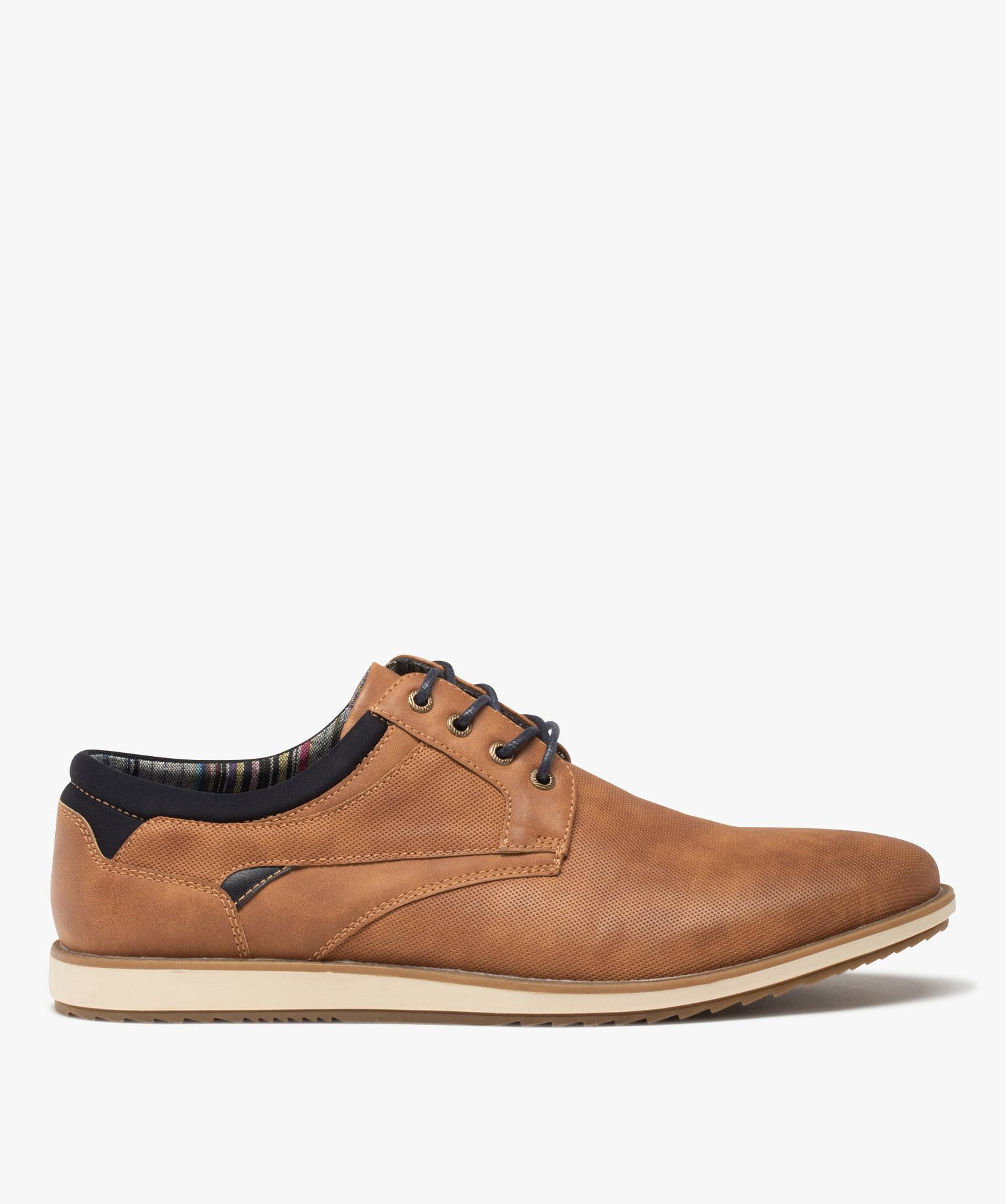 Derbies homme unis à semelle contrastante camel | GEMO