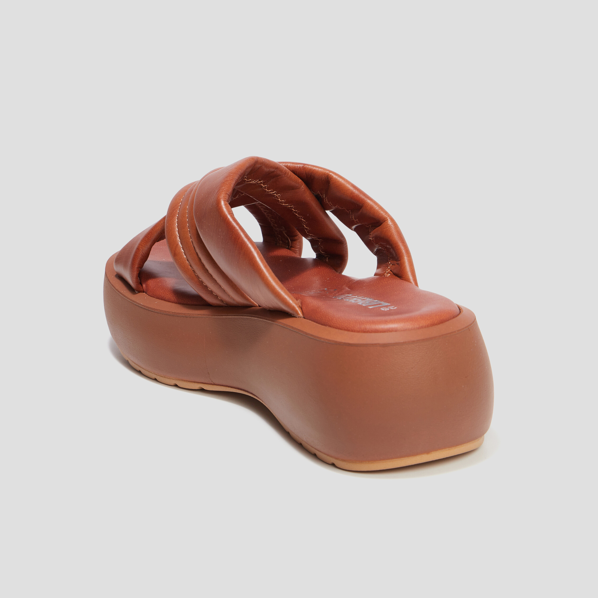 Mules compensées en cuir Liberto marron femme | La Halle