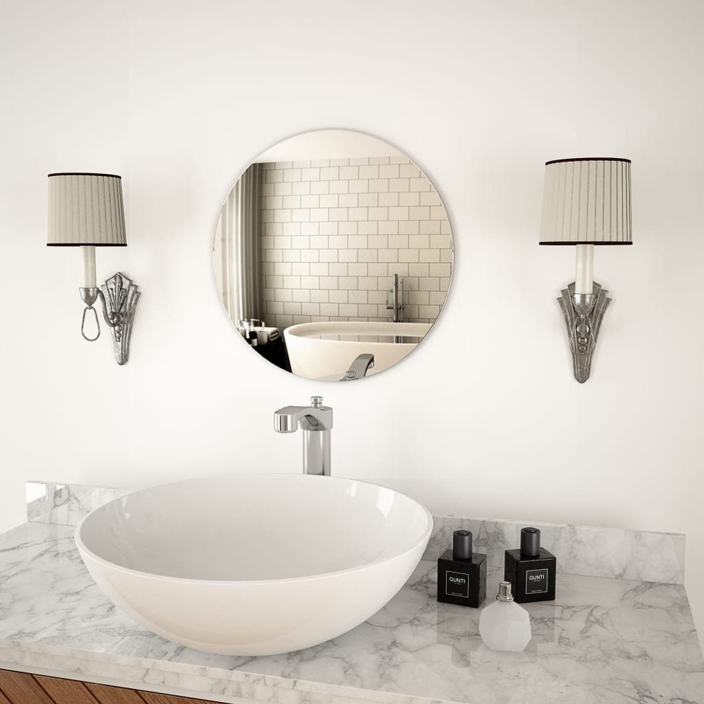 vidaXL Spiegel Wandspiegel 40 cm Rund Glas (1-St)