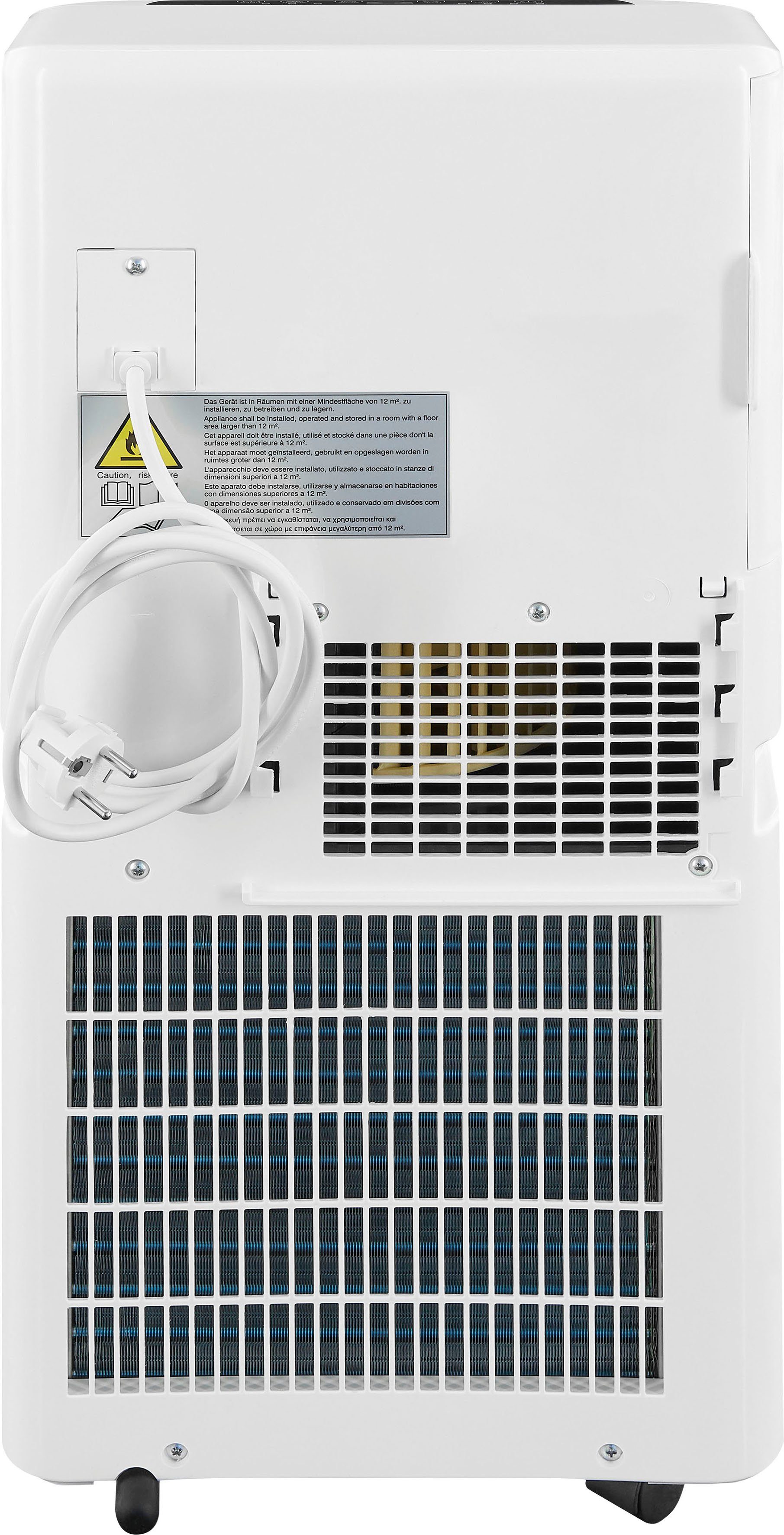 exquisit 3-in-1-Klimagerät CM 30953 we, Luftkühlung - Entfeuchtung - Ventilation, geeignet für 30 m² Räume
