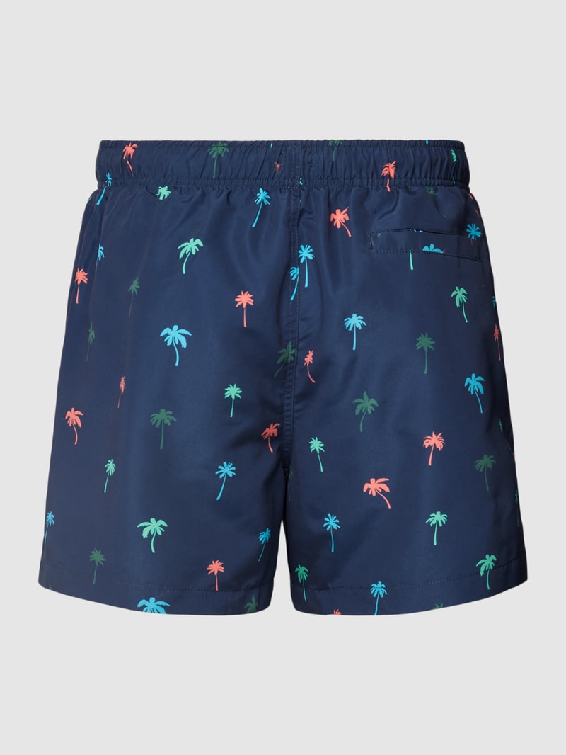 Badehose mit Allover-Print in marineblau