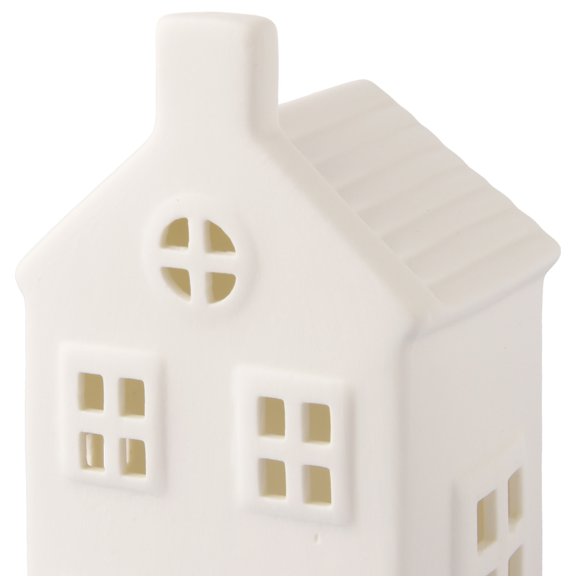 Großes  LED-Deko-Haus aus Porzellan weiss
