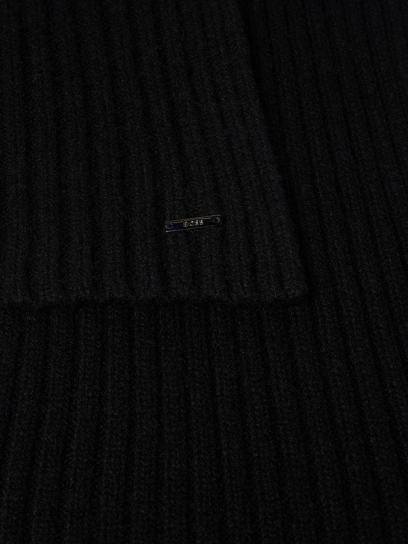 Schal mit Label-Detail Modell 'Lino' in schwarz