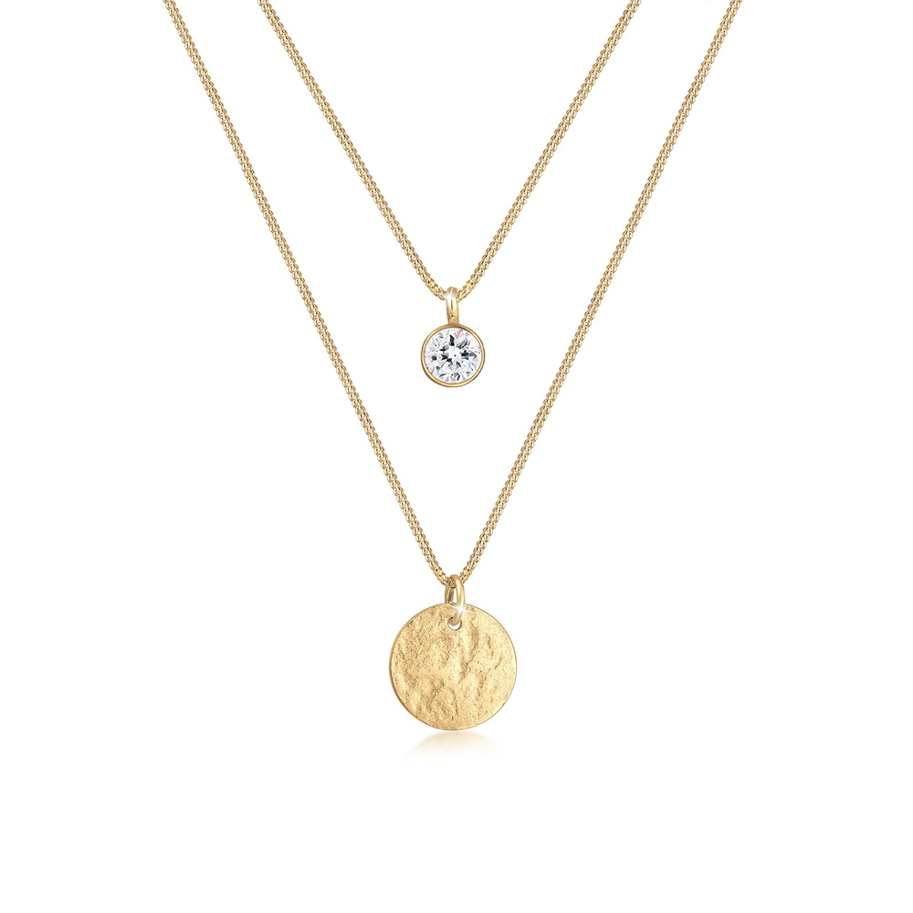 Elli Elli Collier Collier femme layering avec cristal en argent sterling 925 collier