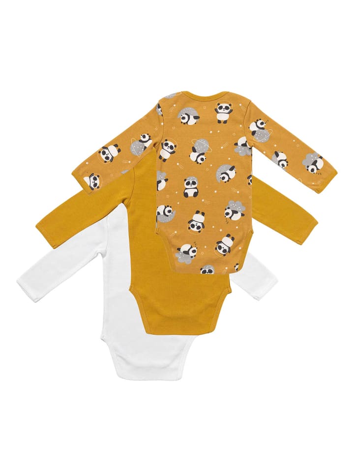 Schlummersack Bio Baby-Bodys langarm 3er-Pack in Gold günstig kaufen