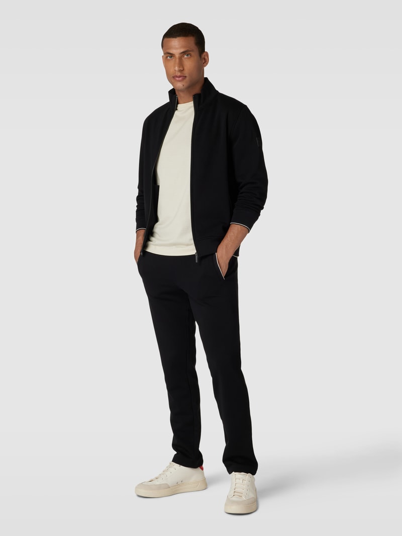 Sweatjacke mit Stehkragen in schwarz