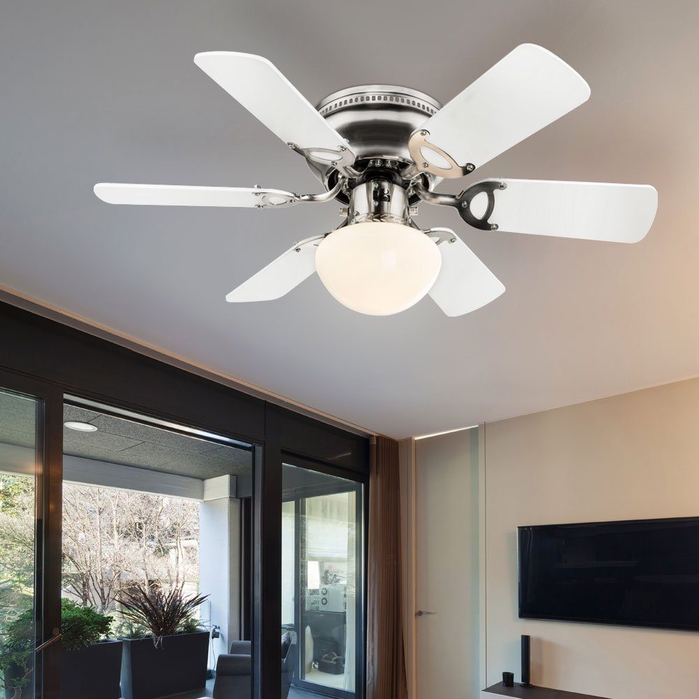 Globo Deckenventilator, Deckenventilator mit Licht Fernbedienung 3 Stufen Weiß