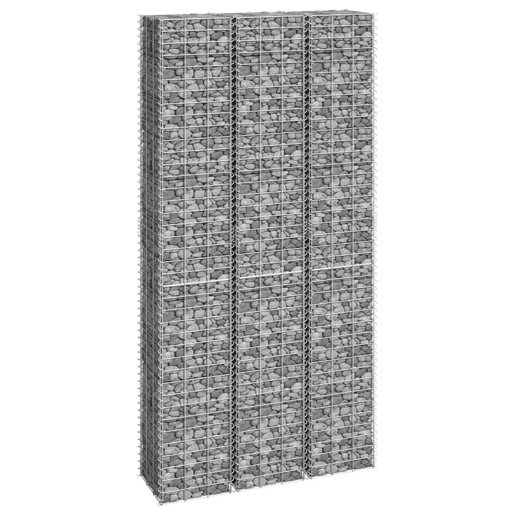 vidaXL Hochbeet Gabionen-Hochbeete 3 Stk. 30x30x200 cm Eisen (1 St)