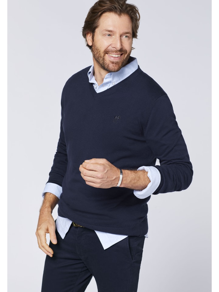 Polo Sylt Strickpullover in Blau günstig kaufen