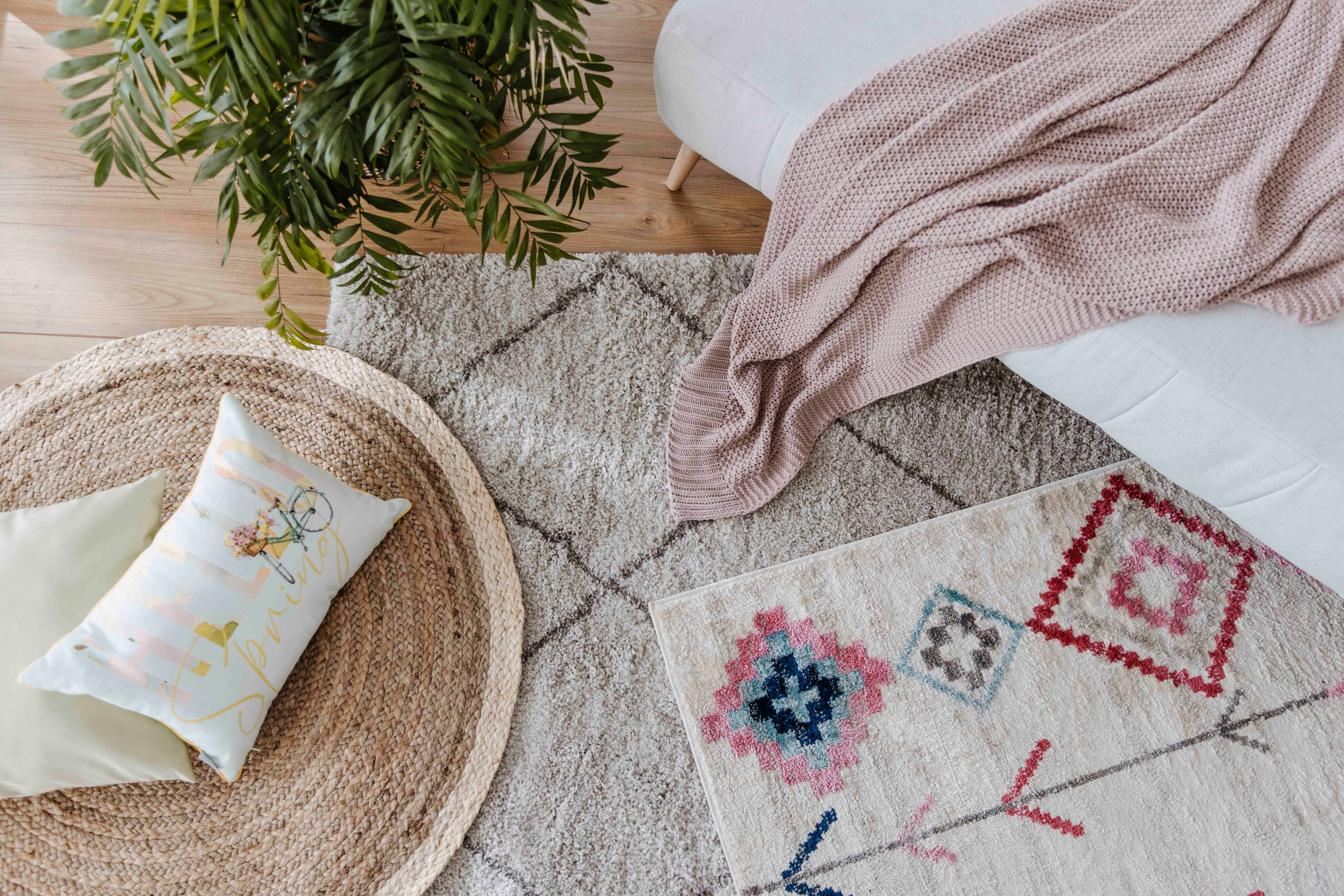 Hochflor-Teppich Belle, Leonique, rechteckig, Höhe: 35 mm, Rauten-Design, weiche Haptik