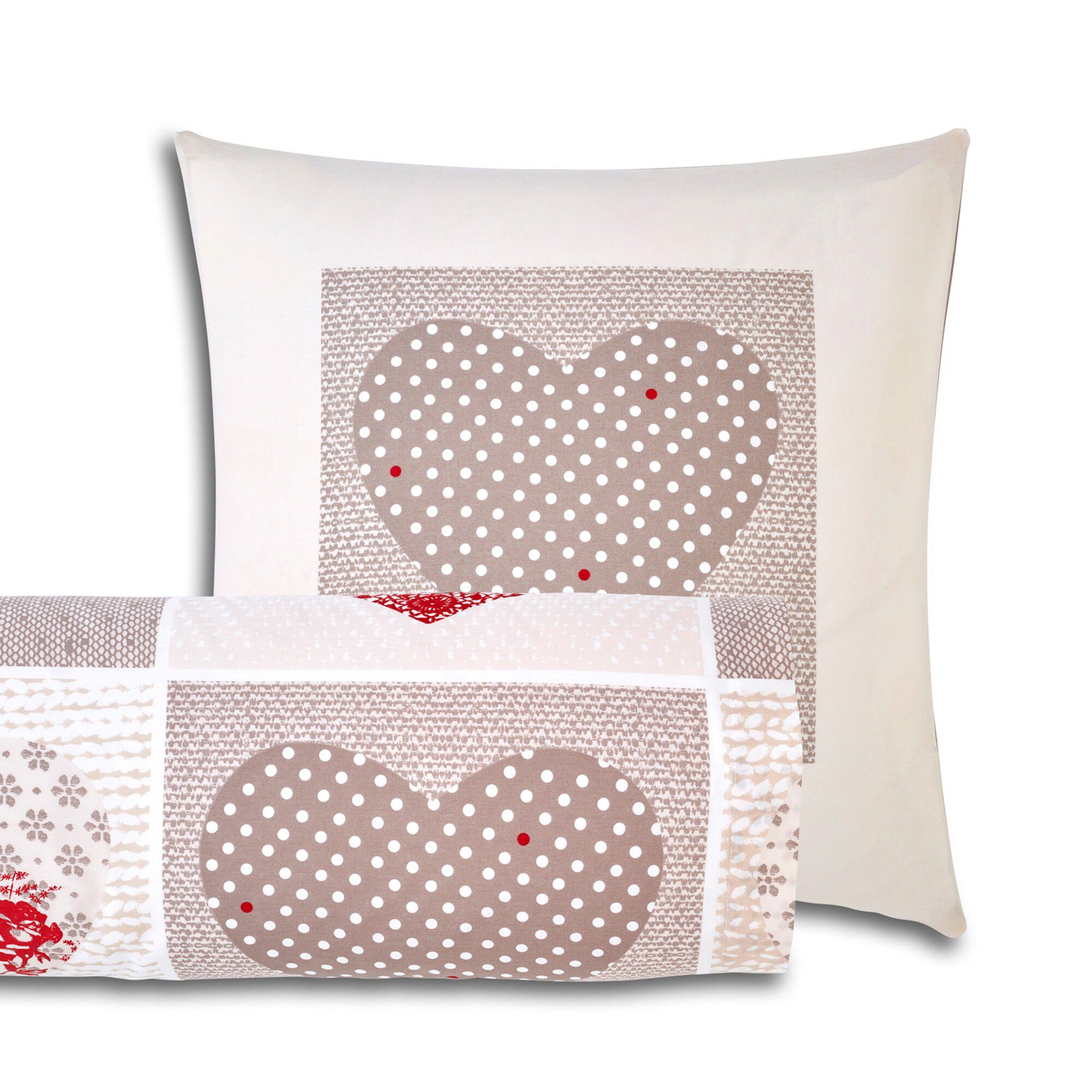 Linge de lit Lovely en coton imprimé coeurs