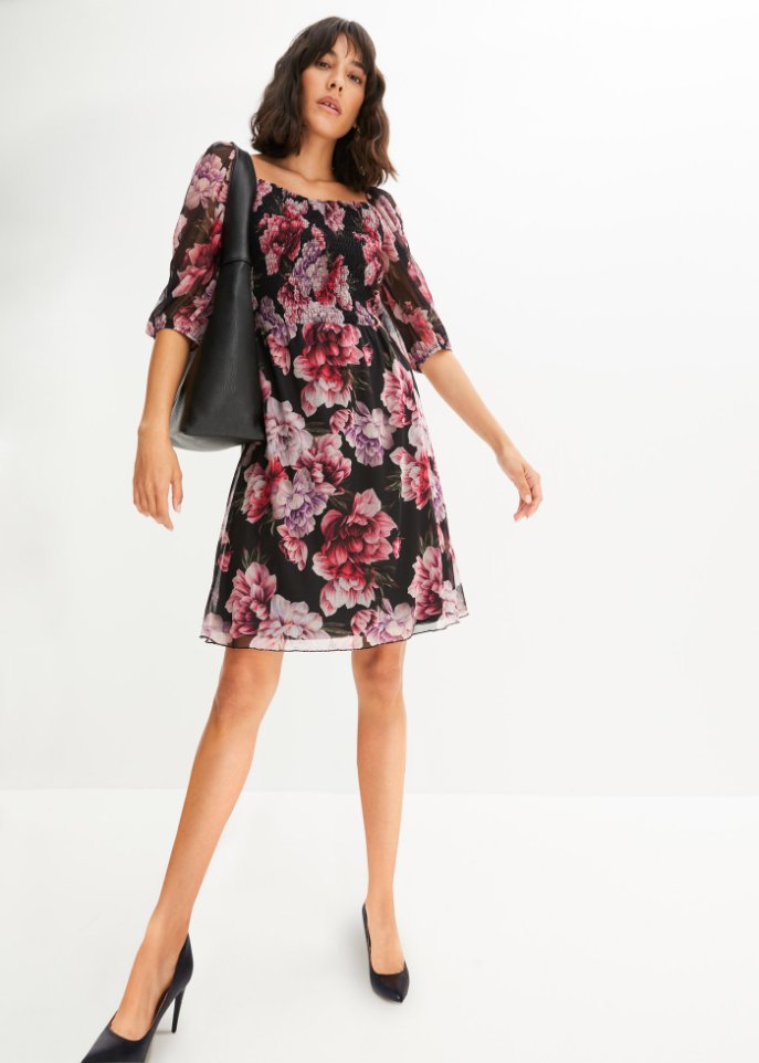 bedrucktes Mesh-Kleid