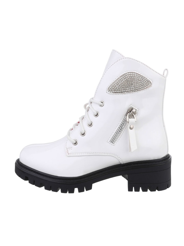 Ital-Design Stiefelette in Weiß und Schwarz günstig kaufen