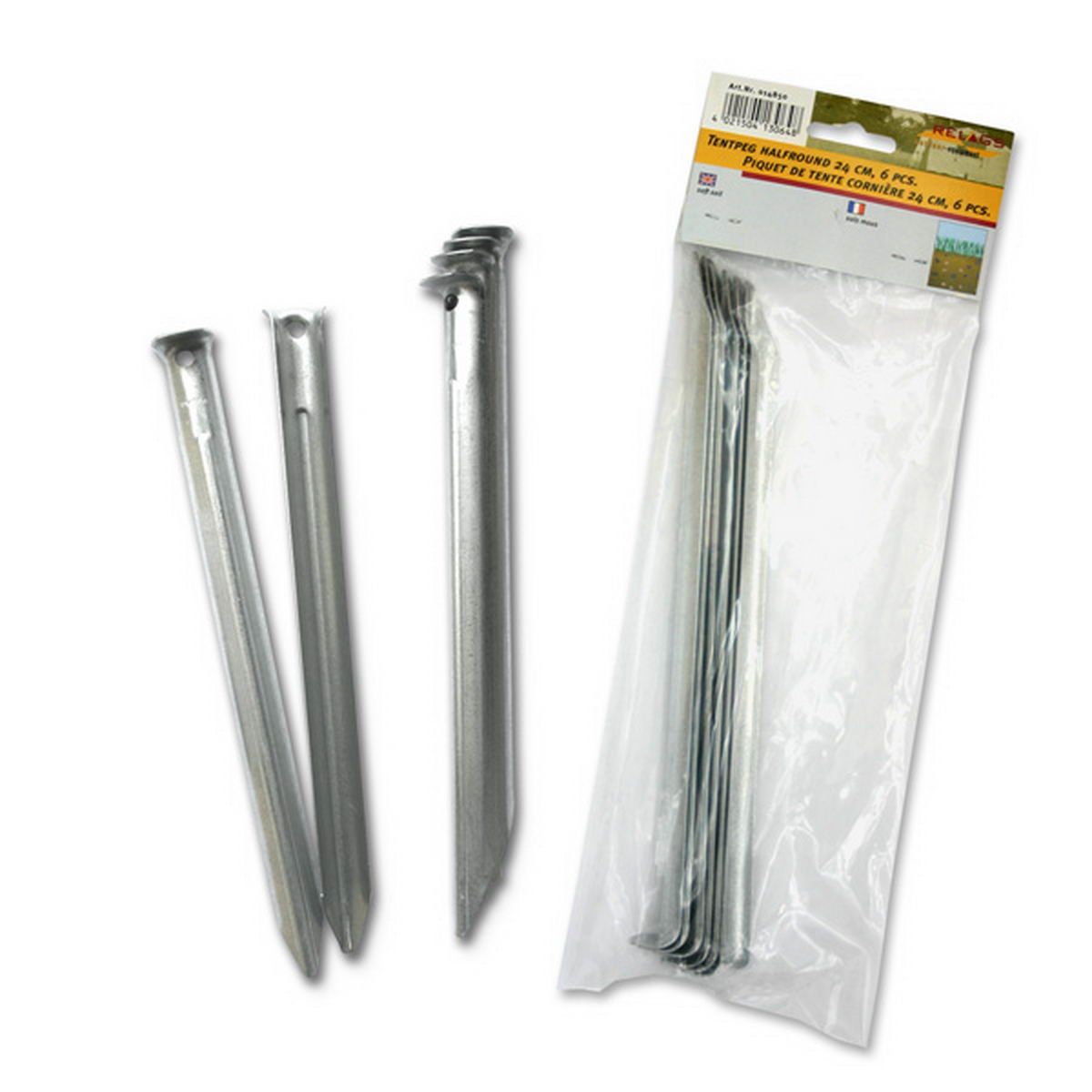 Stahlblech Heringe Halbrund 24 cm 6er-Pack