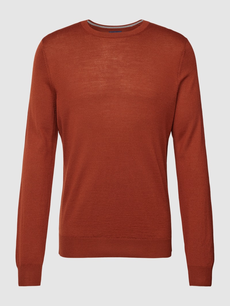 Longsleeve aus Woll-Mix in terrakotta